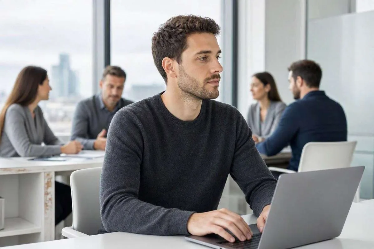 Executive communication: a leader preparing a clear message for senior colleagues